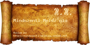 Mindszenti Melánia névjegykártya